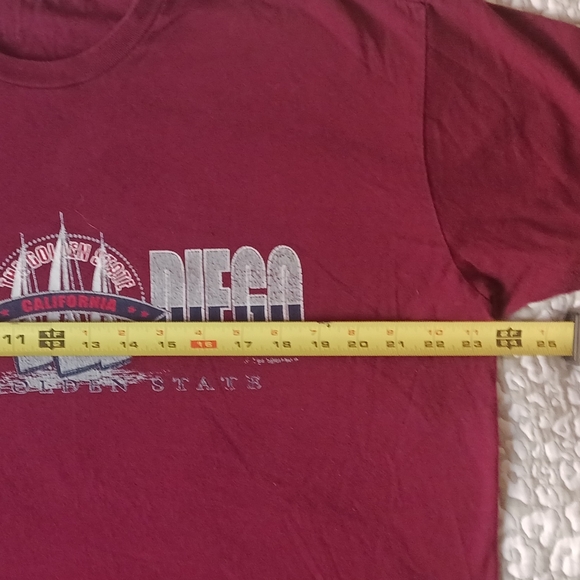 Vintage San Diego California Maroon Tourist Tee Size XL Boardwalk Beach ⛱️ - Picture 3 of 4